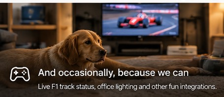 Office lighting during a Formula 1 race